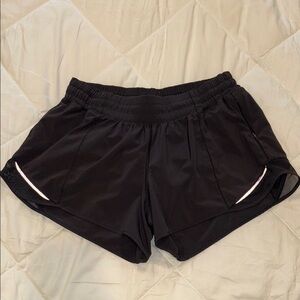 Lululemon Athletica Black Athletic Shorts with Curved Hem
